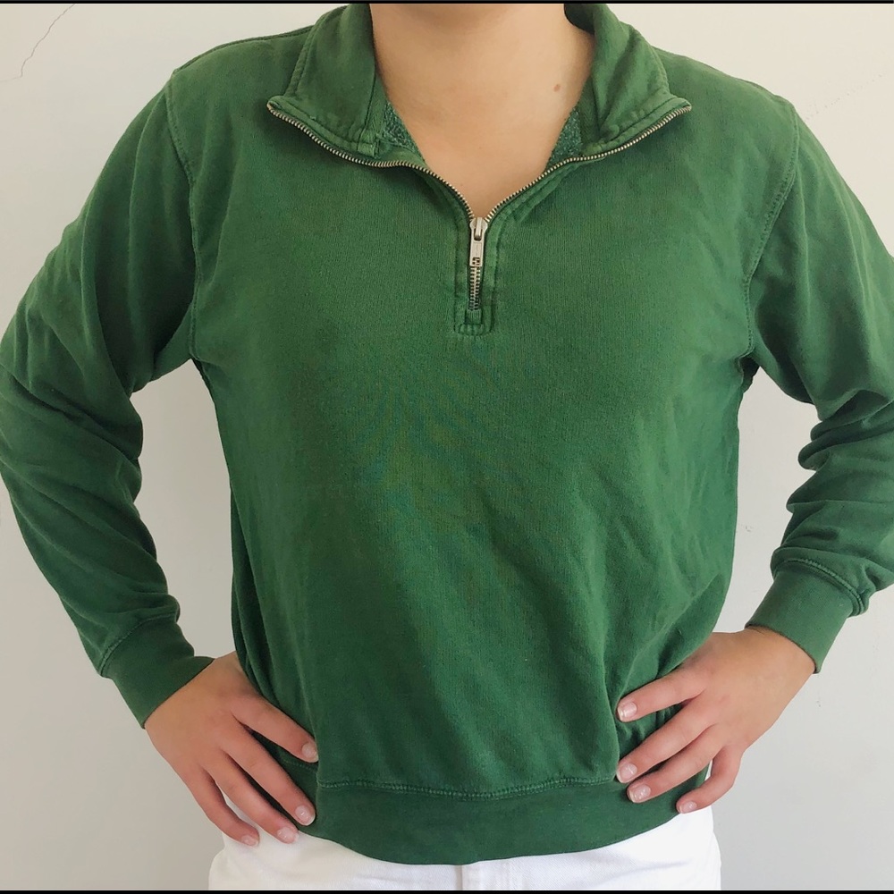 Brandy Melville dark green quarter zip sweatshirt